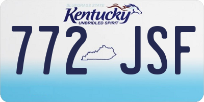 KY license plate 772JSF