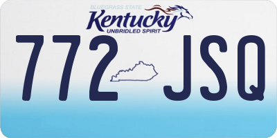KY license plate 772JSQ