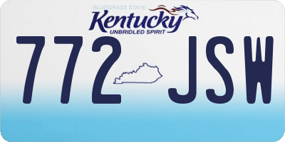 KY license plate 772JSW