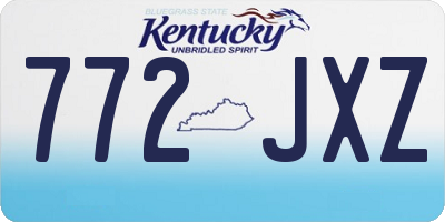 KY license plate 772JXZ