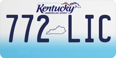 KY license plate 772LIC