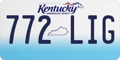 KY license plate 772LIG