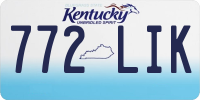 KY license plate 772LIK