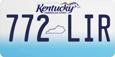 KY license plate 772LIR