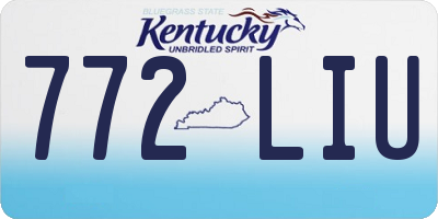 KY license plate 772LIU