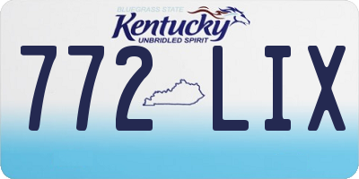 KY license plate 772LIX