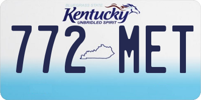 KY license plate 772MET