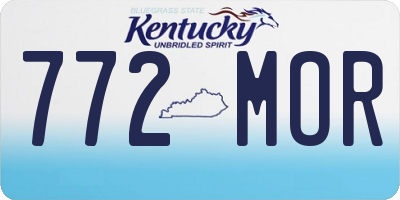 KY license plate 772MOR