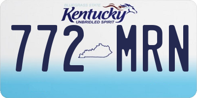 KY license plate 772MRN