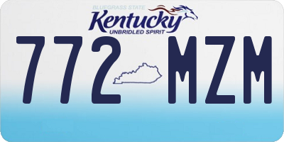 KY license plate 772MZM