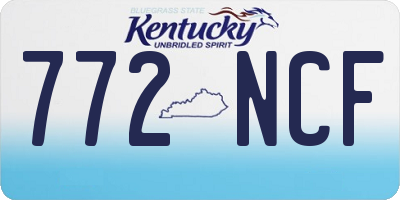 KY license plate 772NCF