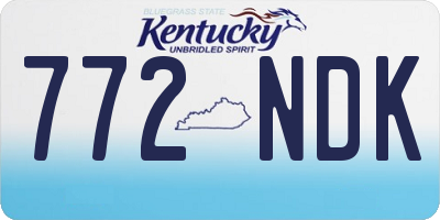 KY license plate 772NDK