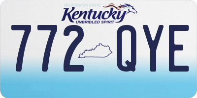 KY license plate 772QYE
