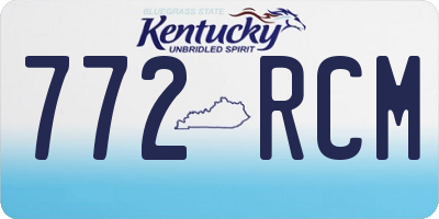 KY license plate 772RCM