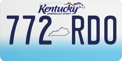 KY license plate 772RDO