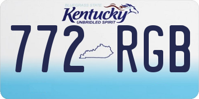 KY license plate 772RGB