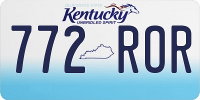 KY license plate 772ROR