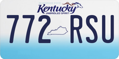 KY license plate 772RSU