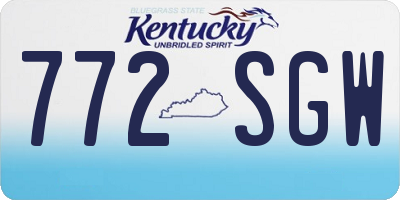 KY license plate 772SGW