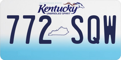 KY license plate 772SQW