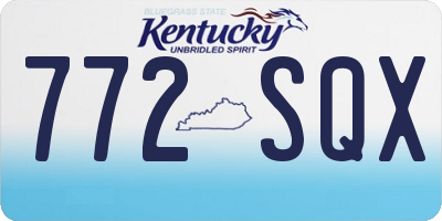 KY license plate 772SQX