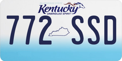 KY license plate 772SSD