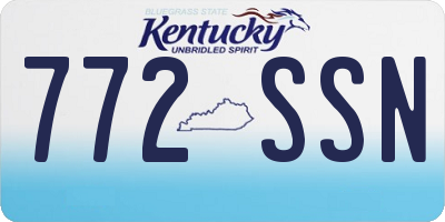 KY license plate 772SSN
