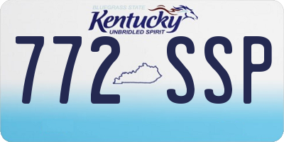 KY license plate 772SSP