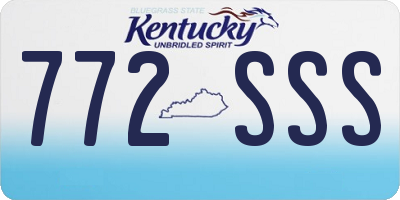 KY license plate 772SSS