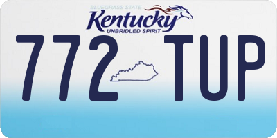 KY license plate 772TUP