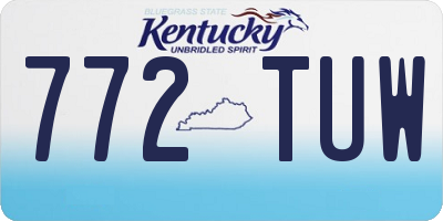 KY license plate 772TUW