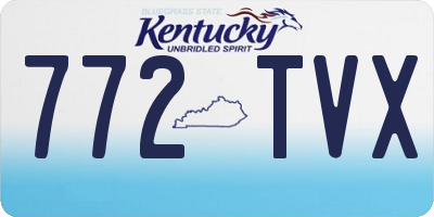 KY license plate 772TVX
