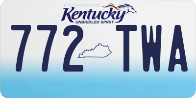 KY license plate 772TWA