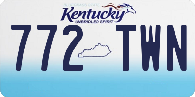 KY license plate 772TWN