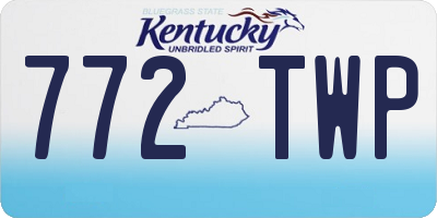 KY license plate 772TWP