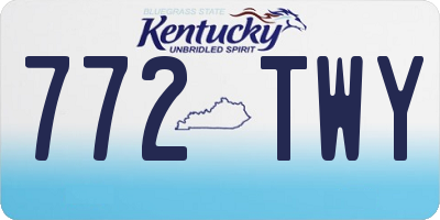 KY license plate 772TWY
