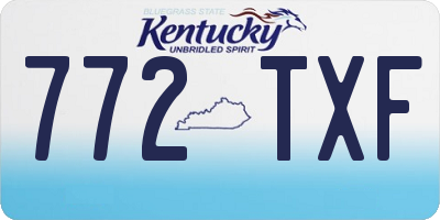 KY license plate 772TXF