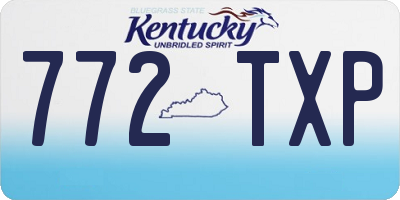 KY license plate 772TXP