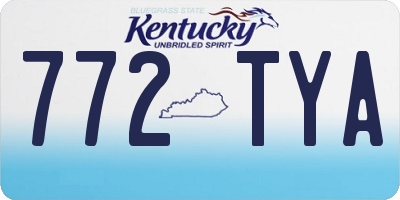 KY license plate 772TYA