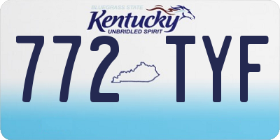 KY license plate 772TYF