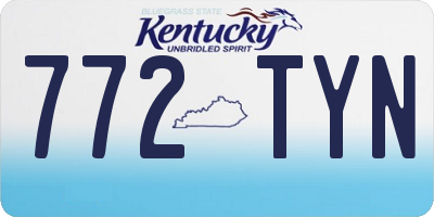 KY license plate 772TYN