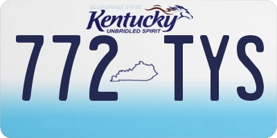 KY license plate 772TYS
