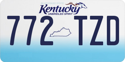 KY license plate 772TZD