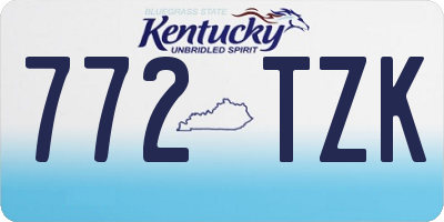 KY license plate 772TZK