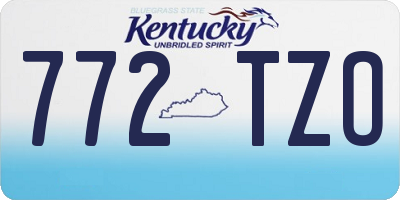 KY license plate 772TZO