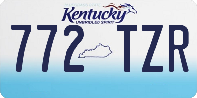 KY license plate 772TZR