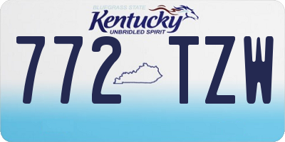 KY license plate 772TZW