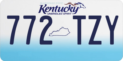 KY license plate 772TZY