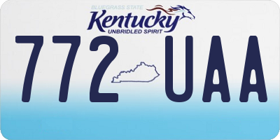 KY license plate 772UAA