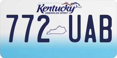 KY license plate 772UAB